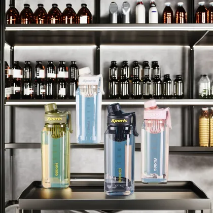 Portable Clear Plastic Travel Cup - New Design Sports Water Bottle