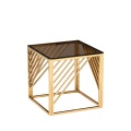 Conjunto de mesa de centro de vidro dourado luxuoso para casa