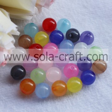 Perles de gelée rondes en plastique acrylique transparent coloré