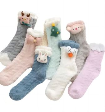 Anti Slip Warm Fuzzy Chunky Fleece Slipper Socks