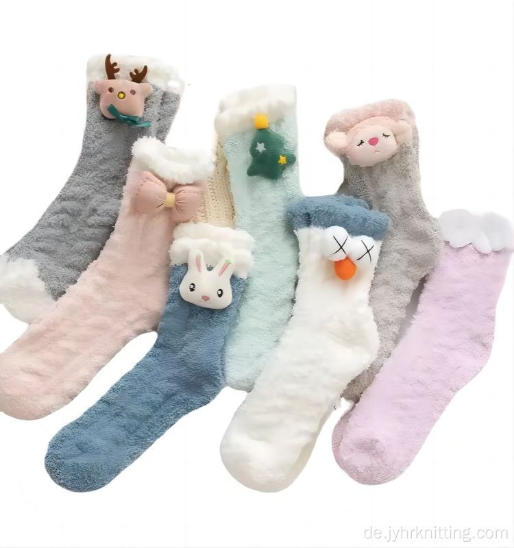 Anti -Slip -warme Fuzzy Chunky Fleece Slipper Socken