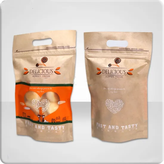 Stand up Dried Snack Ziplock plastic food / biscuit packaging heat bag manufacturer
