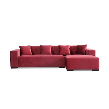 Comfort Stylowa aksamitna sofa przekrojowa