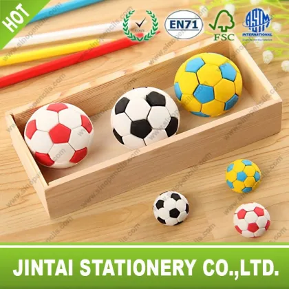 Fancy eraser with foot ball shape