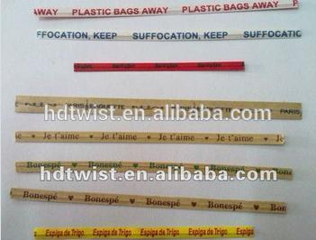 10cm red cartoon printed spool kraft paper twist ties for bread/candy/lollipop bags