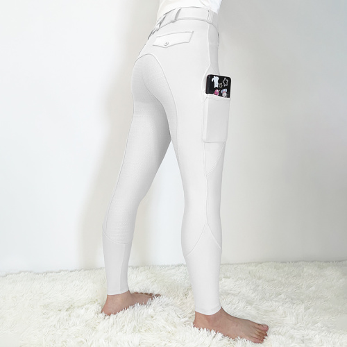 White Kid Equine Breeches Moisture Wicking Tights