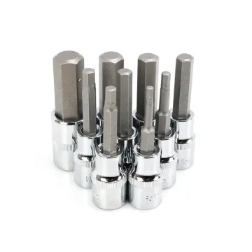 Title: "1/2\" 10mm S2 Alloy Torx Bit Set including 12 Point Spline Socket Bits for Sizes M10, M12, M14, M16 - 100mm Length
