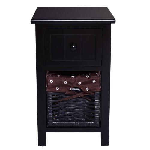 Bedside Shelf Solid Wood Bedside Cabinet Rattan Nightstands Supplier