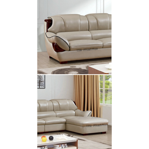 Кожаный угловой диван в американском стиле для гостиной