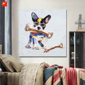 Cute Puppy Canvas Oil Paintings With Frame