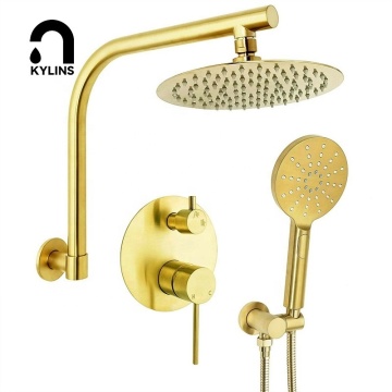 Watermark Luxury Brushed Gold Shower Valve Mixer Taps with Filters