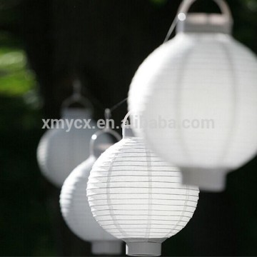 White lantern hanging garden decor lighted paper lanterns