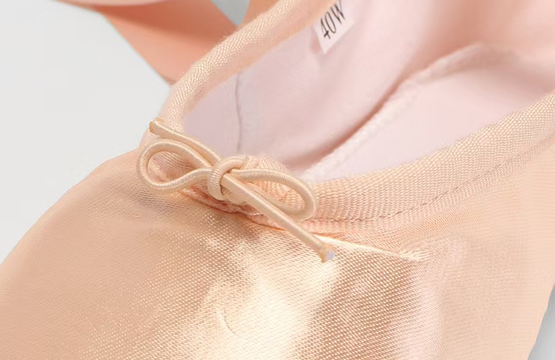 Satin vamp ballet shoes