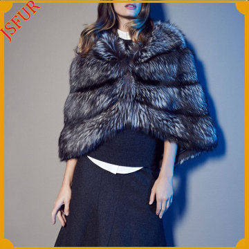 Very Warm Winter Shawl For Women Silver Fox Fur Cape