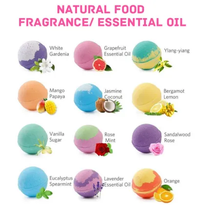 OEM Custom Organic Bath Fizzies Natural Eucalyptus Shimmer Dead Sea Salt Geode Bath Bombs