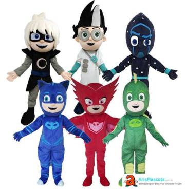 Pj masks character mascot costume for party, cartoon mascots, custom mascots