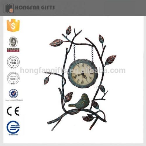 hot sell iron branch unique hanging table clock for home ornament