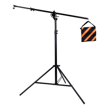 Support de lampe de plafond à double fonction métallique: Pôle vertical, extension, lampe flash et bras en porte-à-faux