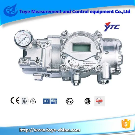 YTC Smart Valve Positioner with Stainless Steel 316 Pneumatic Servo and LCD Display (YT-3400/YT-3450)