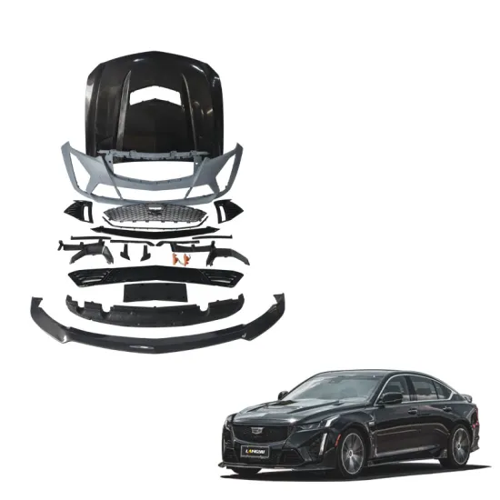 Car Tuning Parts: Black Wing Bodykit for Cadillac CT5 - PP Plastic Front Bumper & Carbon Fiber Hood