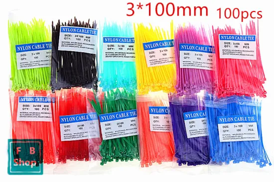 100pcs 3*100mm Cable Tie Colorful Self-Locking Nylon Wiring Accessories