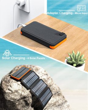 2022 Pengisi daya panel surya berkualitas tinggi dengan Li -Polymer Battery - Portabel Outdoor Solar Power Bank CE, FCC Bersertifikat