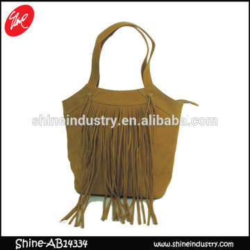 PU handbag/ PU tassels Ladies shoulder bag/macrame PU ladies shoulder bag