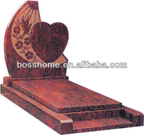 Factory price granite gravestone , heart shaped granite tombstone