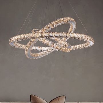 Led Chandelier Circle Rings for Living Room and Villa Stair Decoration