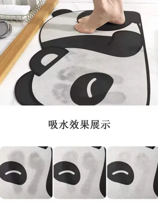 Giant Panda Absorbent Bath Mat Made from Diatom Mud: Ideal for Bathroom Flooring