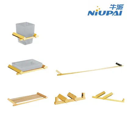 Luxury Titanium Gold 6-Piece Bathroom Hardware Set
