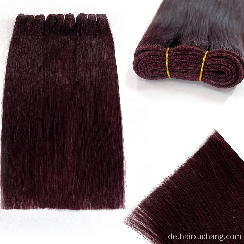 Großhandel Farbe hervorgehobene rote Erweiterung Haarscheuchen 100% Remy Hair Extension Rohindische billige menschliche Haarbündel Anbieter Anbieter