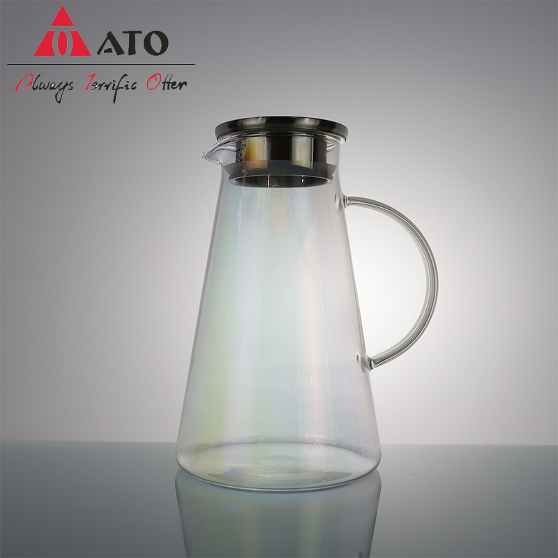 Glass Pitcher with Lid Clean Heat Resistant Glass