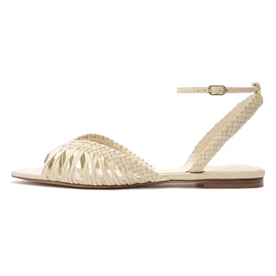 OEM ODM Flat Woven Peep-Toe Sandals