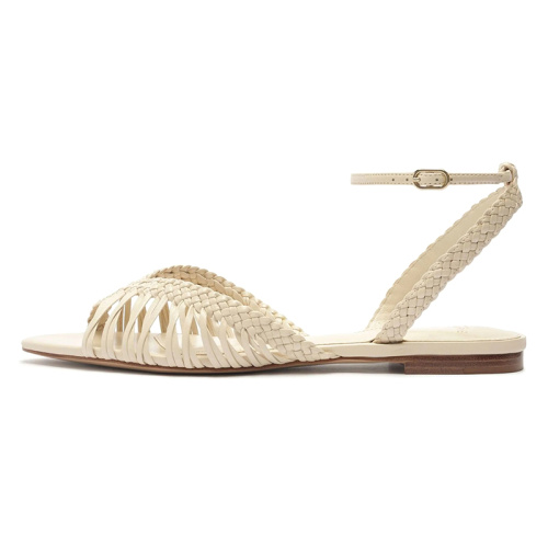 OEM ODM Flat Woven Peep-Toe Sandals