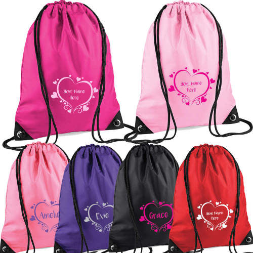 Polyester Fabric Custom Logo DrawString Gym Bag