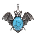 Turquoise 13X18mm Cabs Antique Silver Alloy Antique Silver Alloy Bat Pendant for DIY Making Jewelry