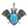 Turquoise 13X18mm Cabs Antique Silver Alloy Antique Silver Alloy Bat Pendant Necklace 45cm Black Cord