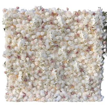 Tell d'événement de champagne blanc 5D haut de gamme - fond de mur de fleur de mariage