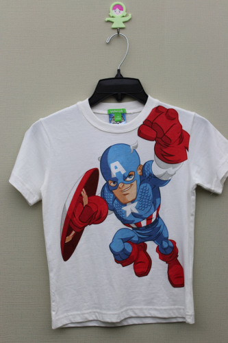 Boy's 100% Cotton T-Shirt with Print for Marvel Story