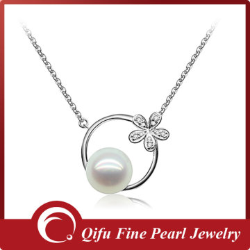 Wholesale 925 Silver Single Real Freshwater Pearl Necklace Chain Design