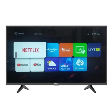 VSTI 43 -inci TV LED Pintar: Ultra HD 4K, Full HD 1080p, Shell Belakang Metal Bezel sempit, Android OS, TV LCD Hitam dengan LAN/WiFi - Sesuai untuk Hotel