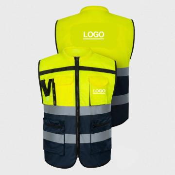 Hivis Black Bottom Class 2 Construction Work Vest