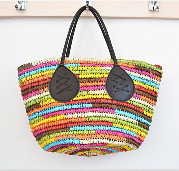 Rainbow Color Straw Bag New in Multi colors