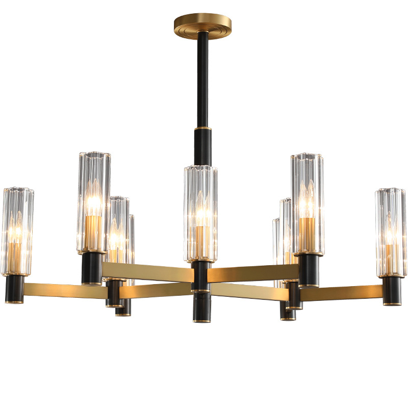 Glass White And Gold Chandelier