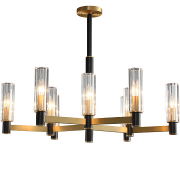 LEDER Glass White And Gold Chandelier