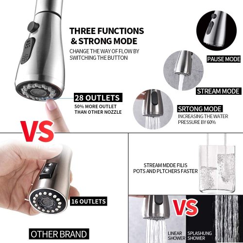 Brushed Nickel Single Handle Kitchen Faucet Pull Down Sprayer Touchless Kitchen Faucet Manufactory