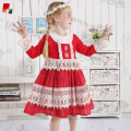 2017 new design Christmas dress with white lace