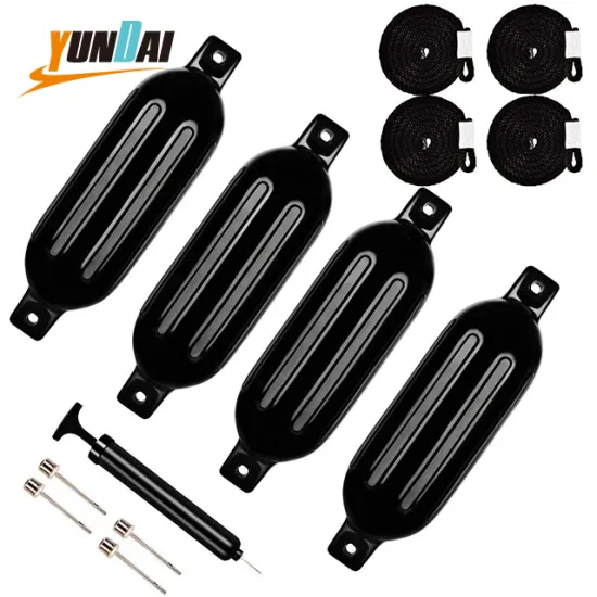 YUNDAI 4.5x16'' 520g 4 Pack Ribbed Boat Fender PVC Floating Inflatable Yacht Buoy Fender" could be shortened to:

"YUNDAI 4.5x16'' 520g Ribbed Boat Fender 4 Pack" 

However, if you want a title that captures the key features and is more SEO-friendly, you 
