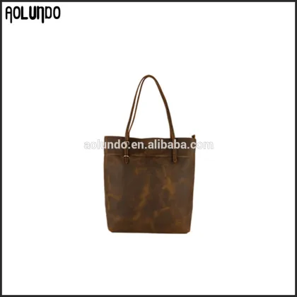 Factory wholesale women crazy horse genuine leather tote bag